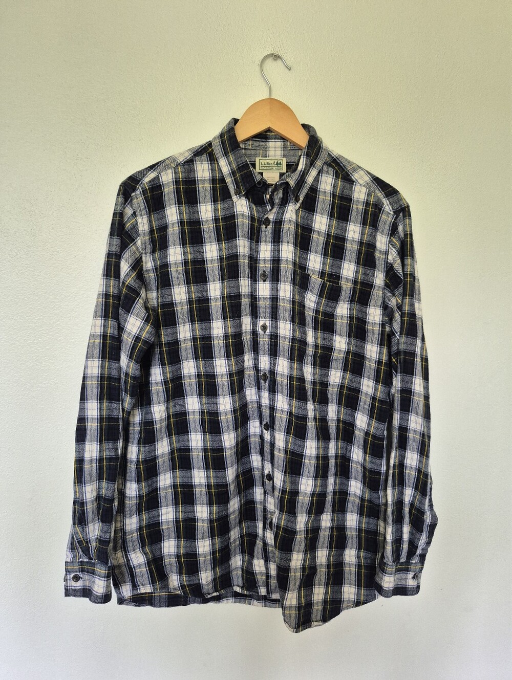 L.L. BEAN Plaid Flannel Shirt Medium Tall